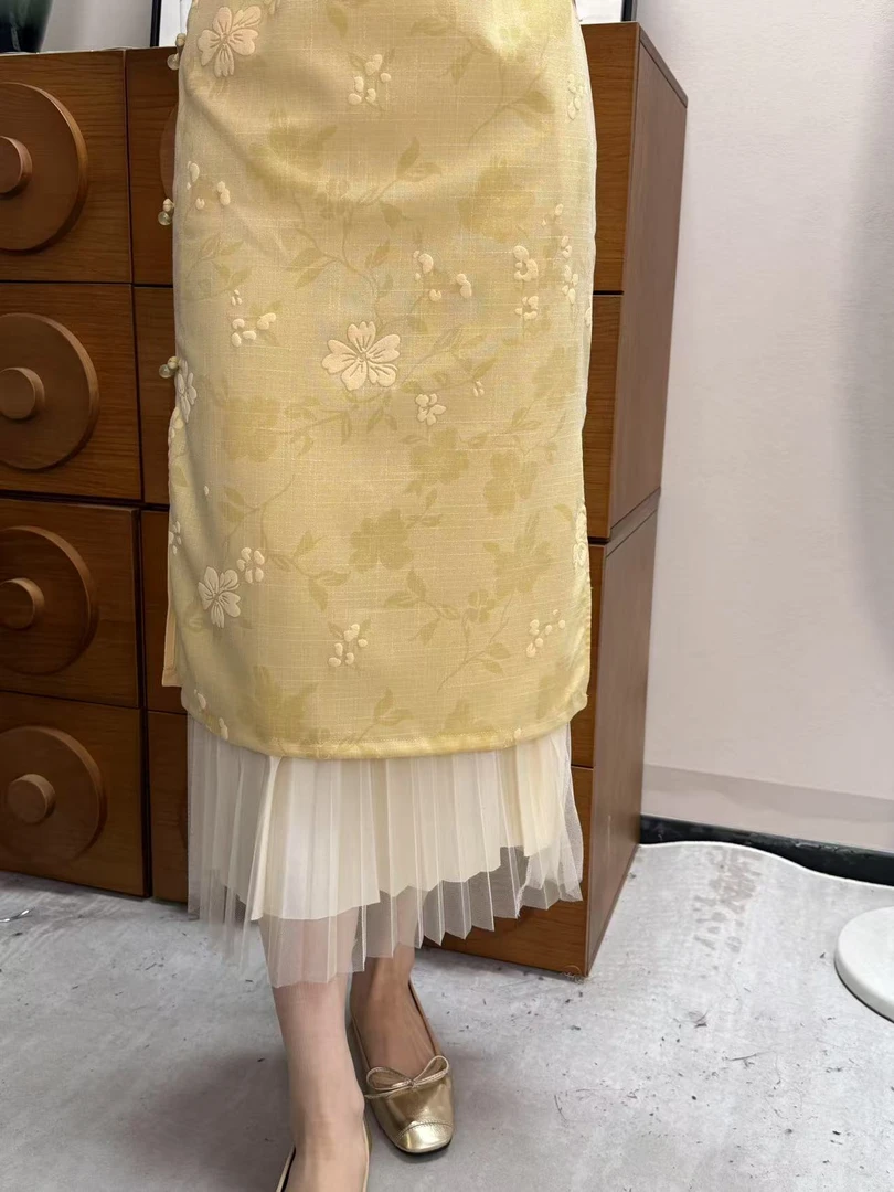 叁水 搭配旗袍经典百褶裙