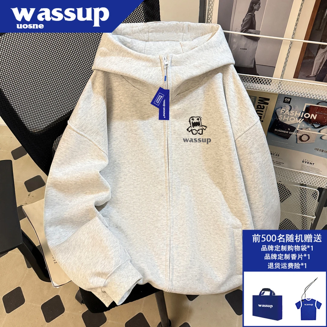 百搭复古高级感连帽卫衣男2025新款vibe宽松硬挺休闲重磅拉链外套