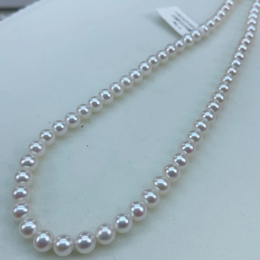 银S925镶嵌淡水珍珠6/7极光粉干净油亮