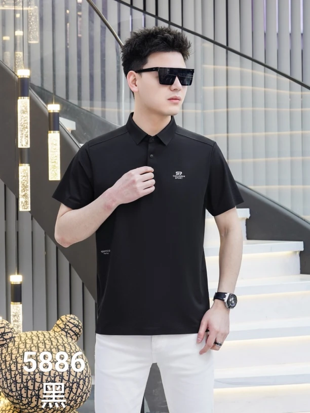 短袖夏季Polo衫无痕顺滑POLOT恤时尚半袖透气速干男士polo