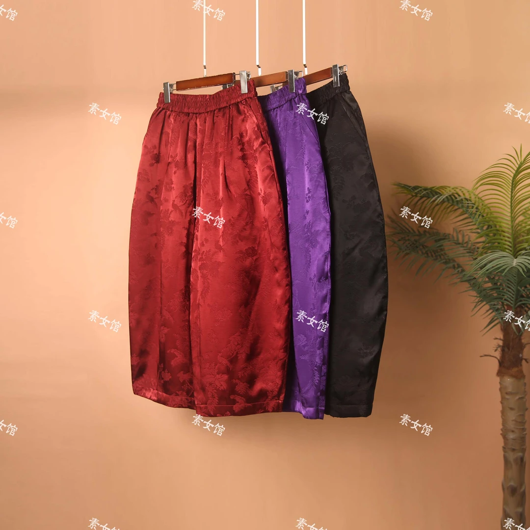 25008素女馆新款民族风提花棉裤