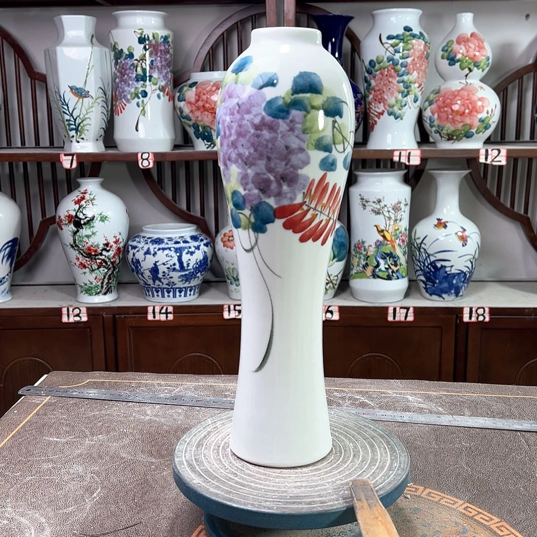 摆件景德镇陶瓷美紫藤