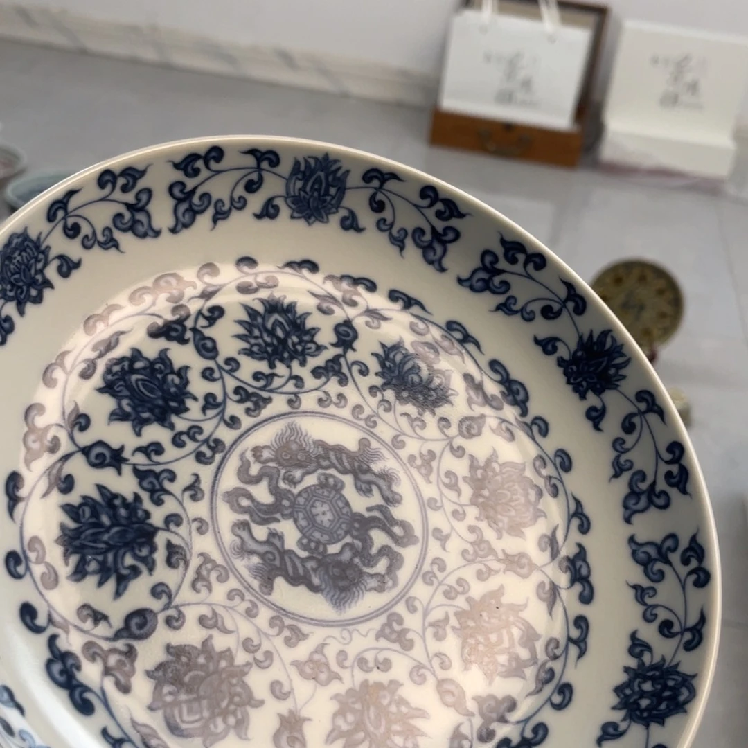 瓷片景德镇青花缠枝莲大壶承