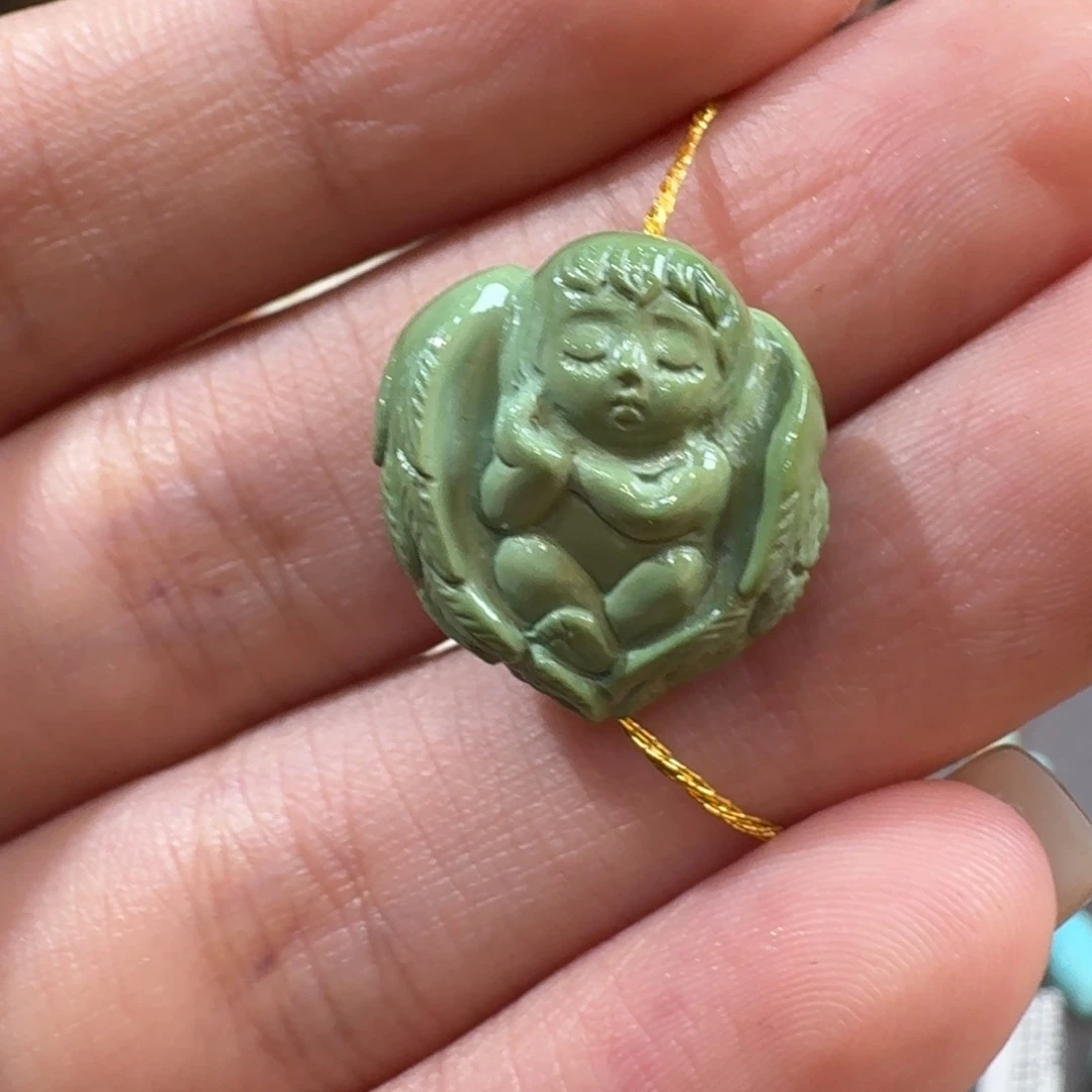 未镶嵌绿松石珠宝半成品小天使配饰