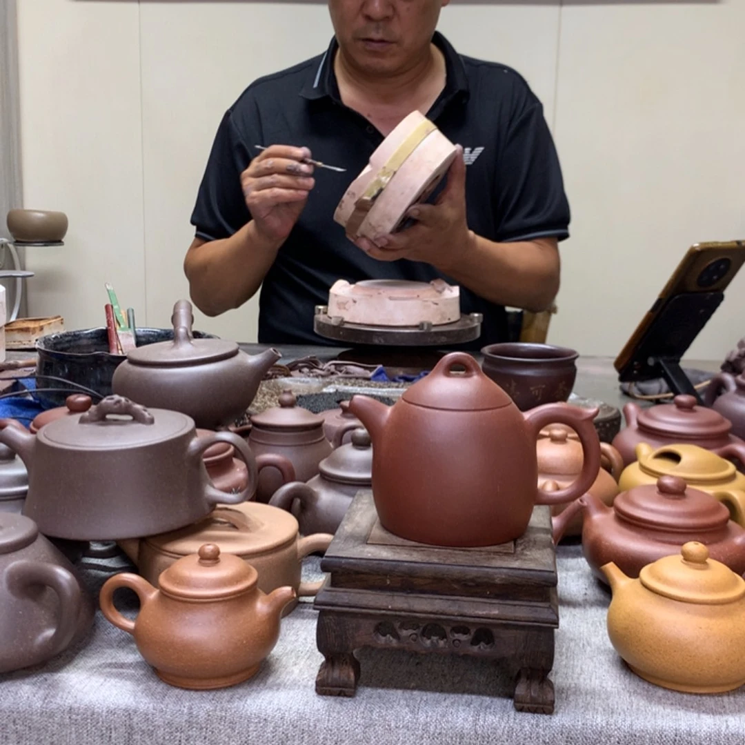 茶壶紫泥红皮龙紫泥秦权240 C半手工制作