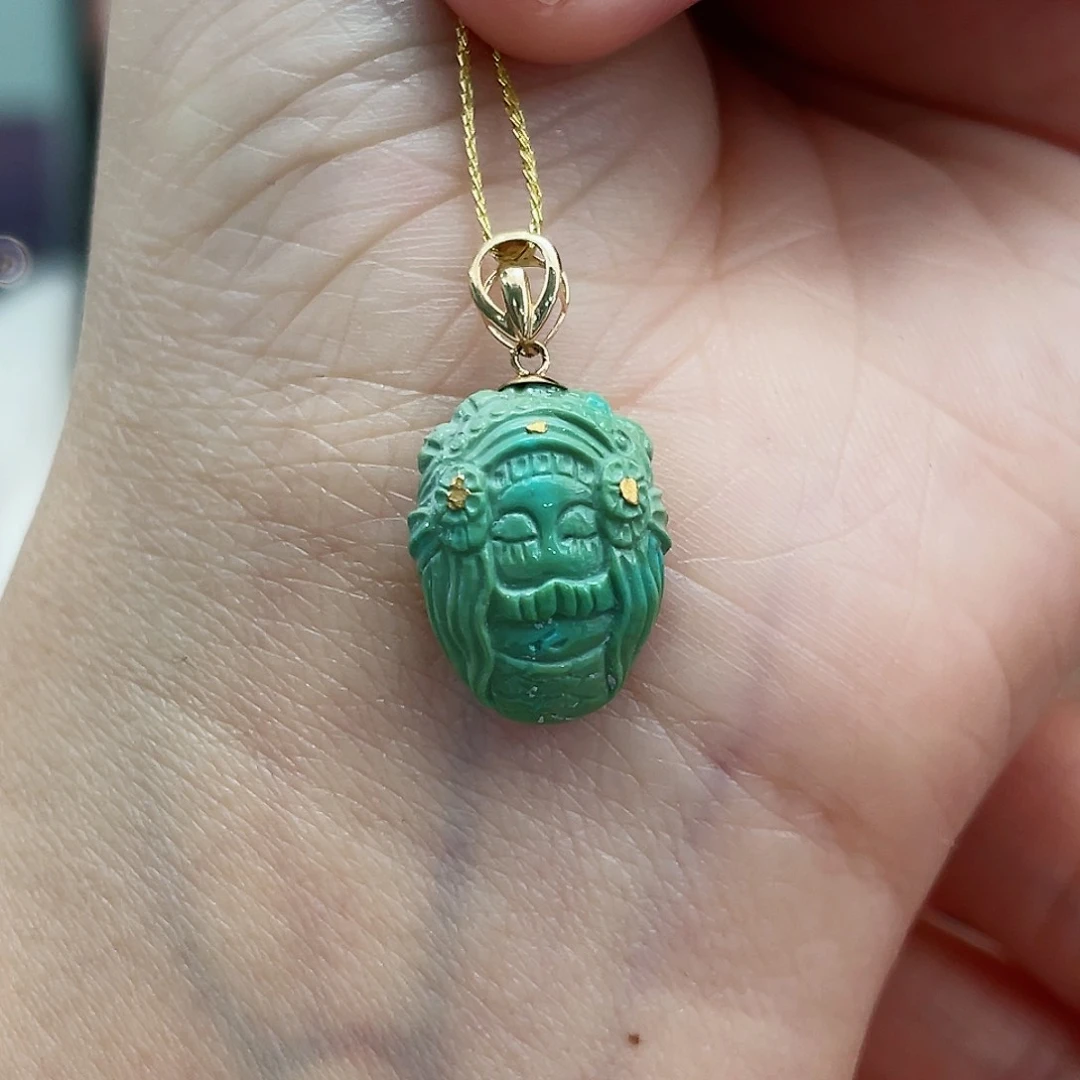 绿松石颈饰18K金镶嵌