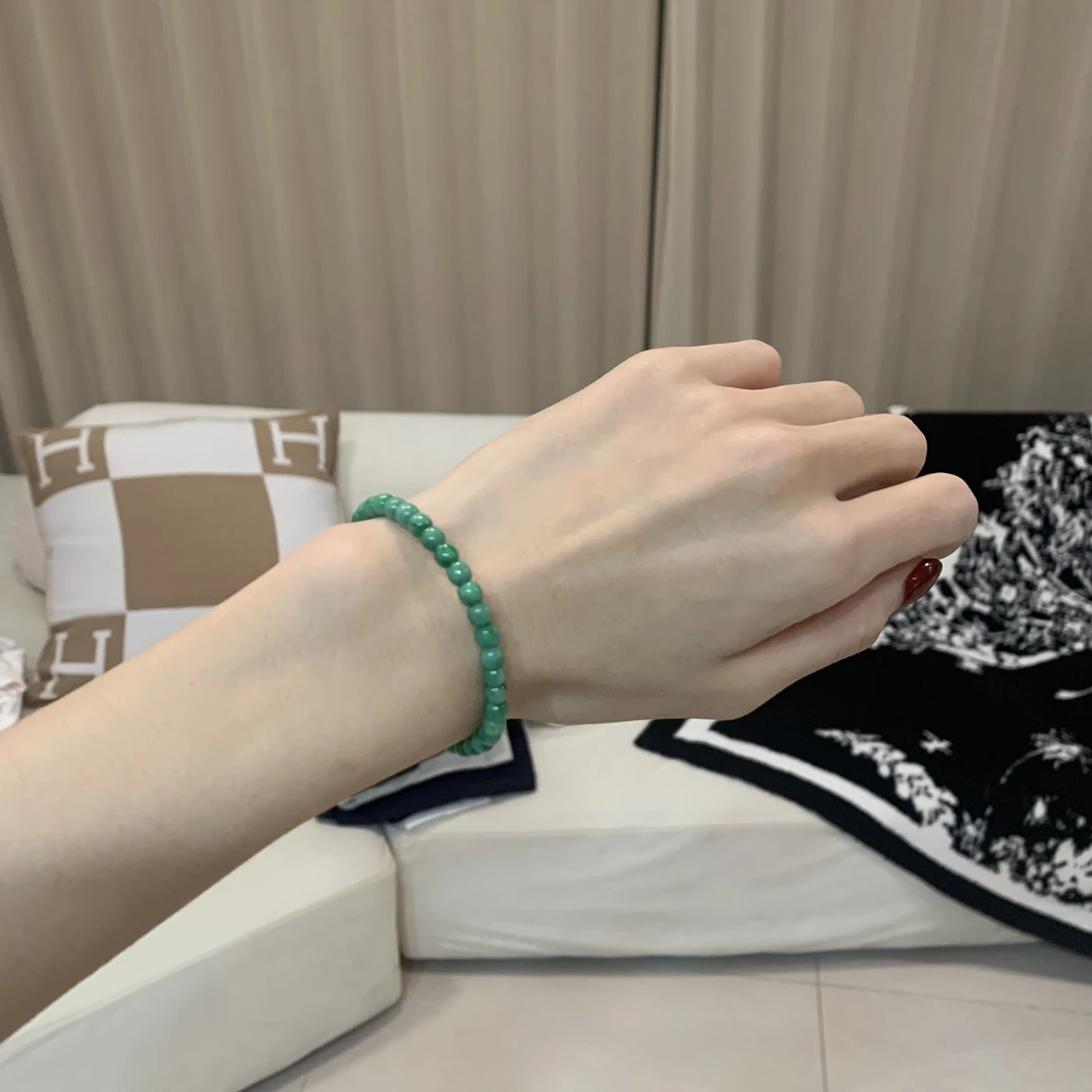 非金属仿水晶手链 ananstudio翠翠冰辣绿圆珠（手链）