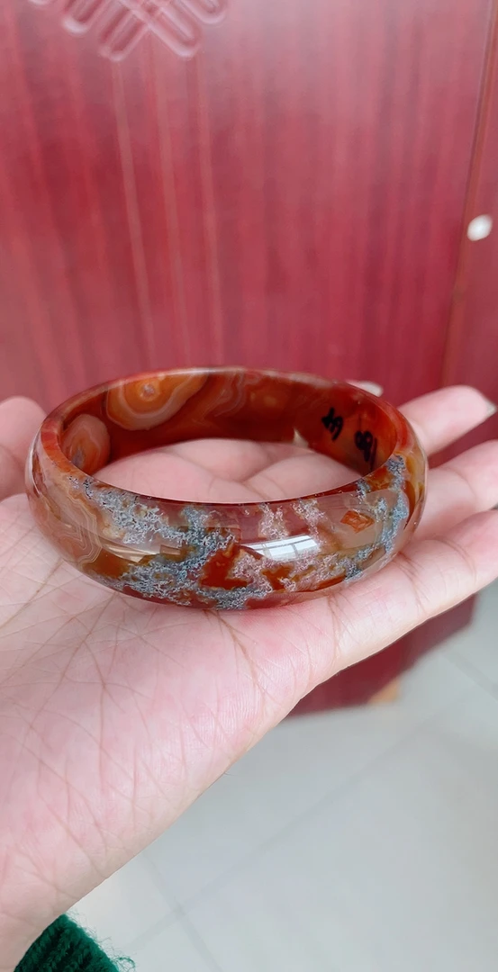 阜新水草玛瑙手镯64口径