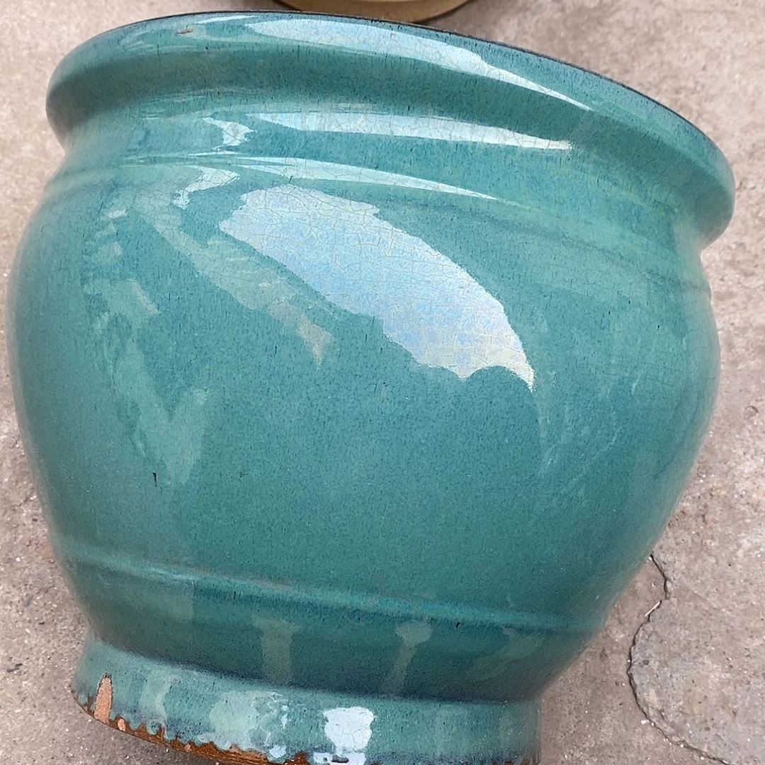 紫砂花盆大瑕疵口33高27瑕疵