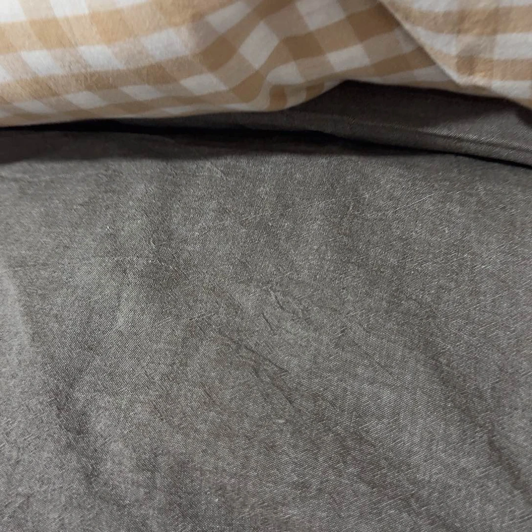 棉色织水洗棉十米纯灰色