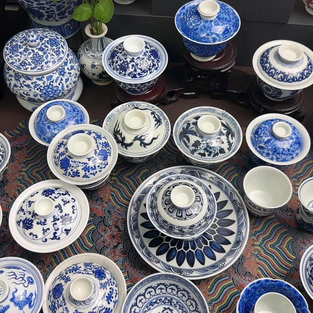 诚*呀三件万花全手绘景德镇全手绘景德镇