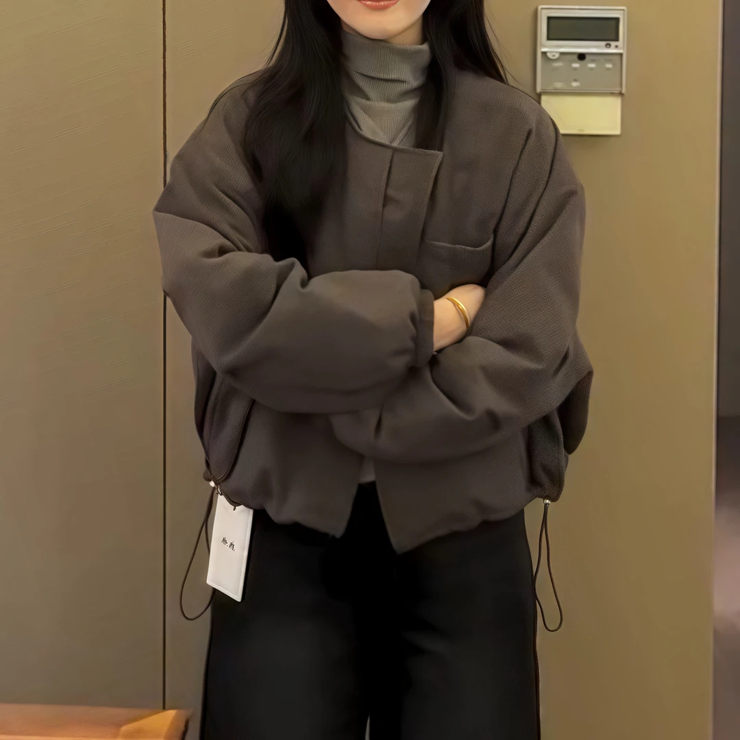 时尚百搭宽松保暖棉服女2025年冬季新款大码女装显瘦韩版外套棉袄