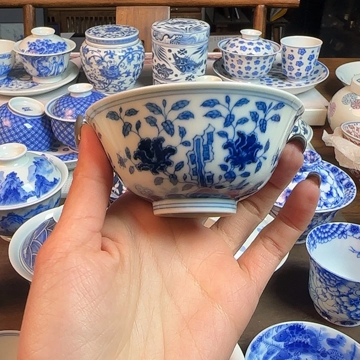 名窑口 山茶花主人杯放漏