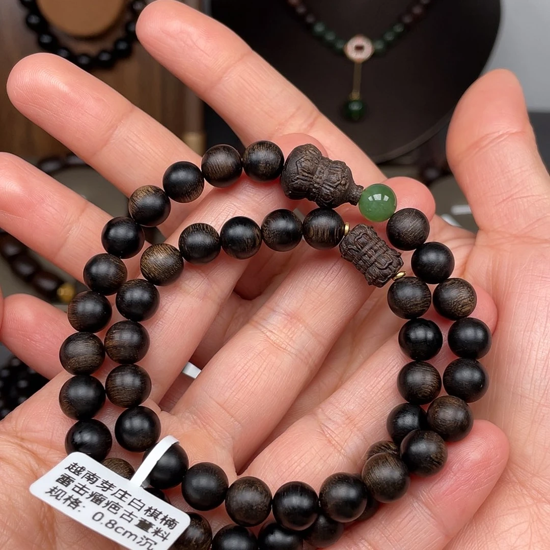 沉香手串越南芽庄白棋0.8瘤疤