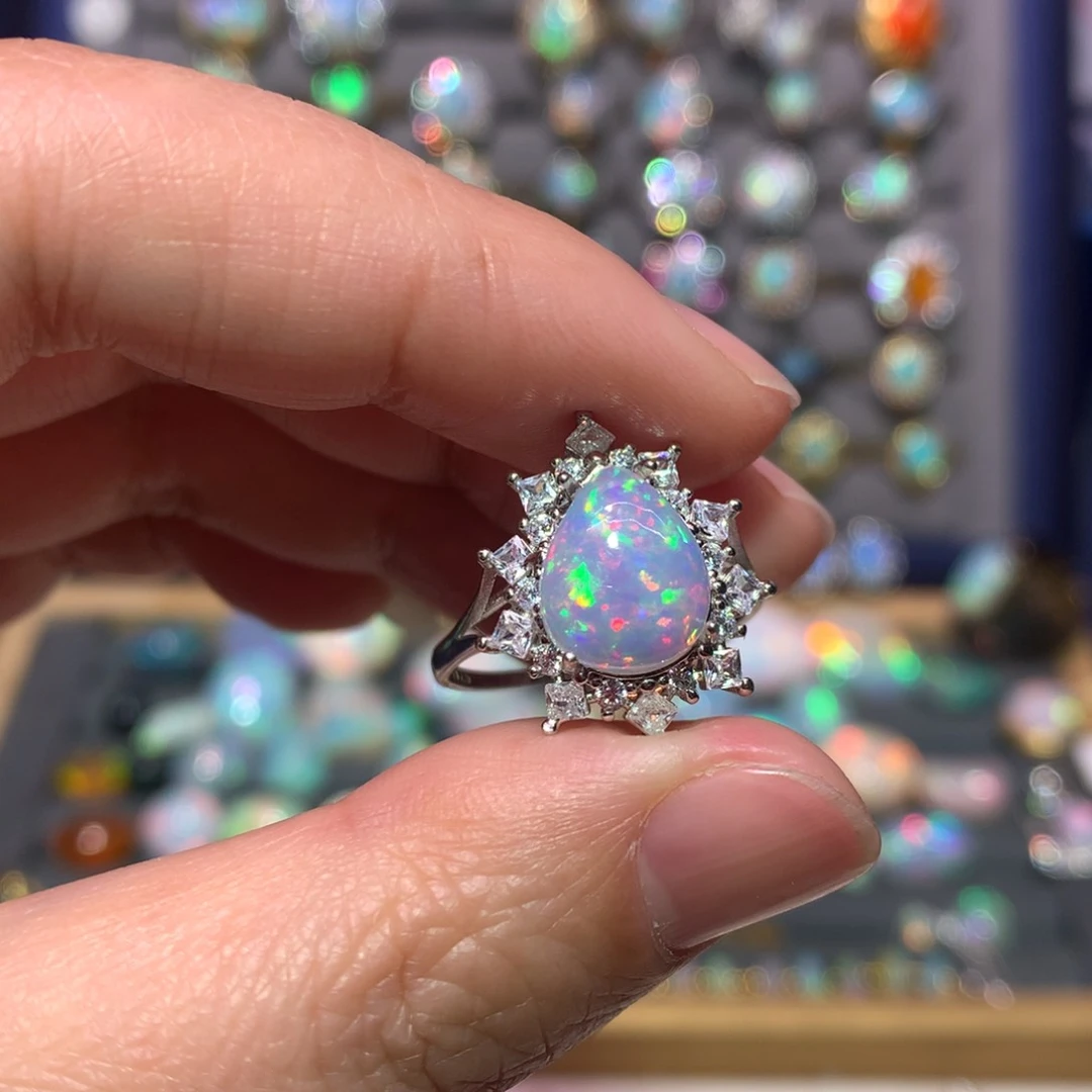 银S925镶嵌欧泊戒指款式