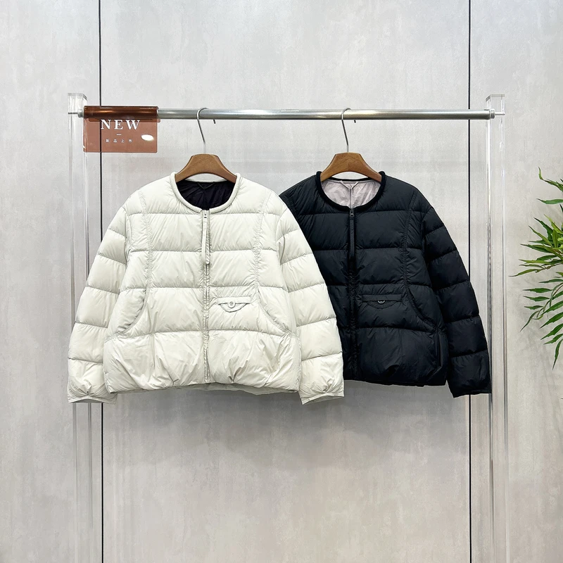 无领宽松短款轻薄羽绒服女秋冬时尚韩版小个子时髦保暖外套潮620