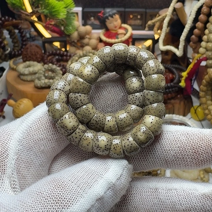 星月菩提手串9号车尺寸9石玉大肠手持