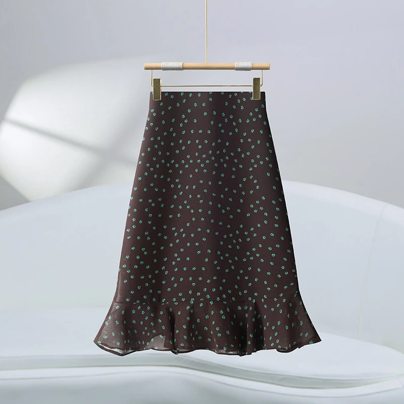 复古波点印花半身裙女2025夏季薄款新款修身时尚减龄包臀a字中裙