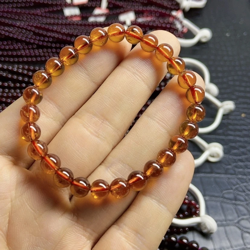 【闪购商品】石榴石（芬达石）手链未镶嵌6.8毫米