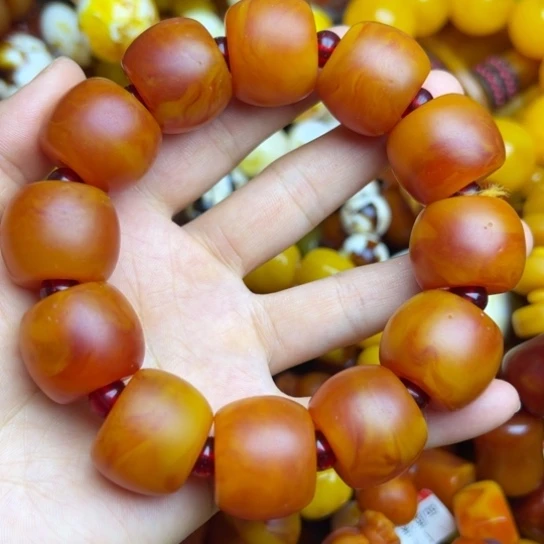 琥珀未镶嵌手链蜜蜡
