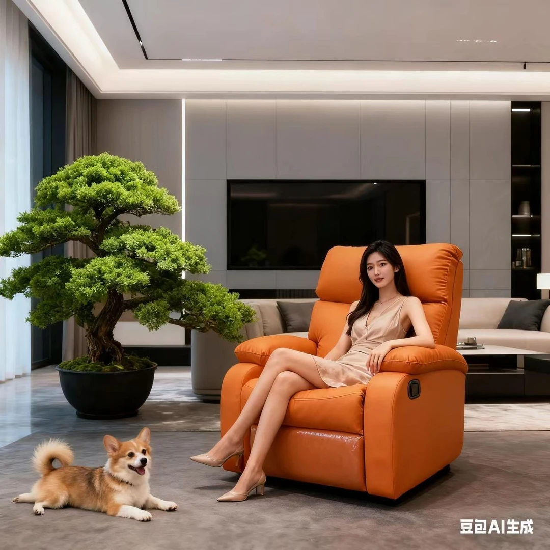 （头层牛皮）懒人电动懒人可躺可坐客厅客厅太空舱沙发简约旋转单人