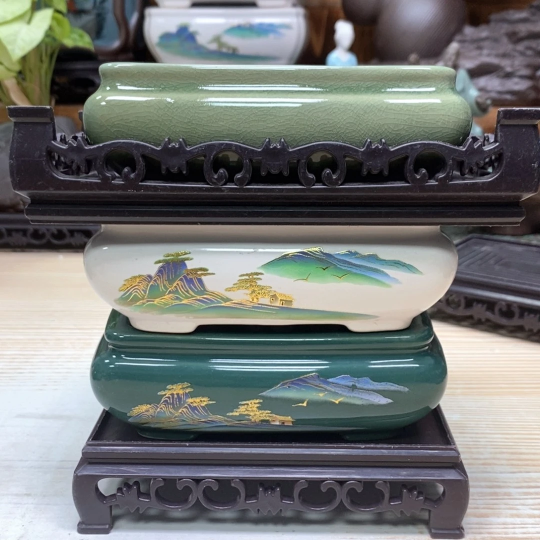紫砂花盆陶瓷艺术花盆陶瓷