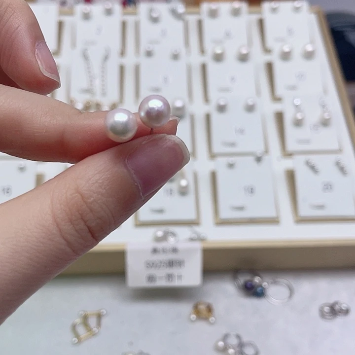 淡水珍珠耳饰银S925镶嵌小****n