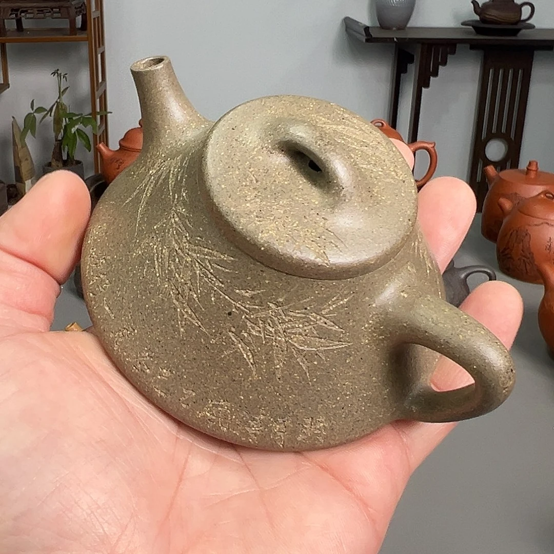 茶壶紫砂松华青段趣瓢