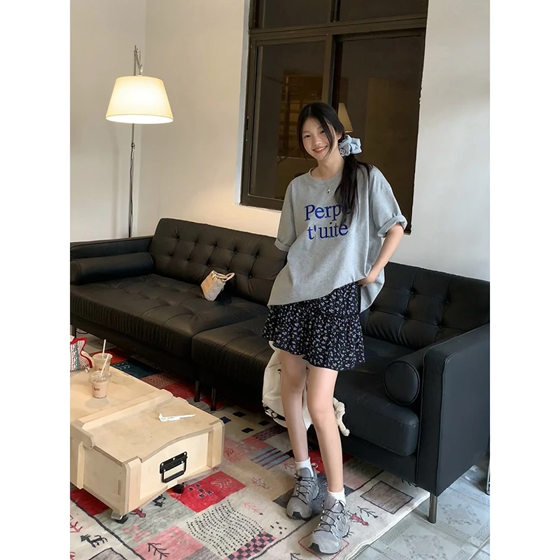 红人馆夏季碎花短裙百搭气质裙子显瘦休闲洋气学院风半身裙533623