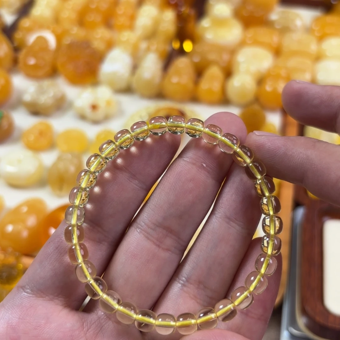 蜜蜡未镶嵌裸石手串