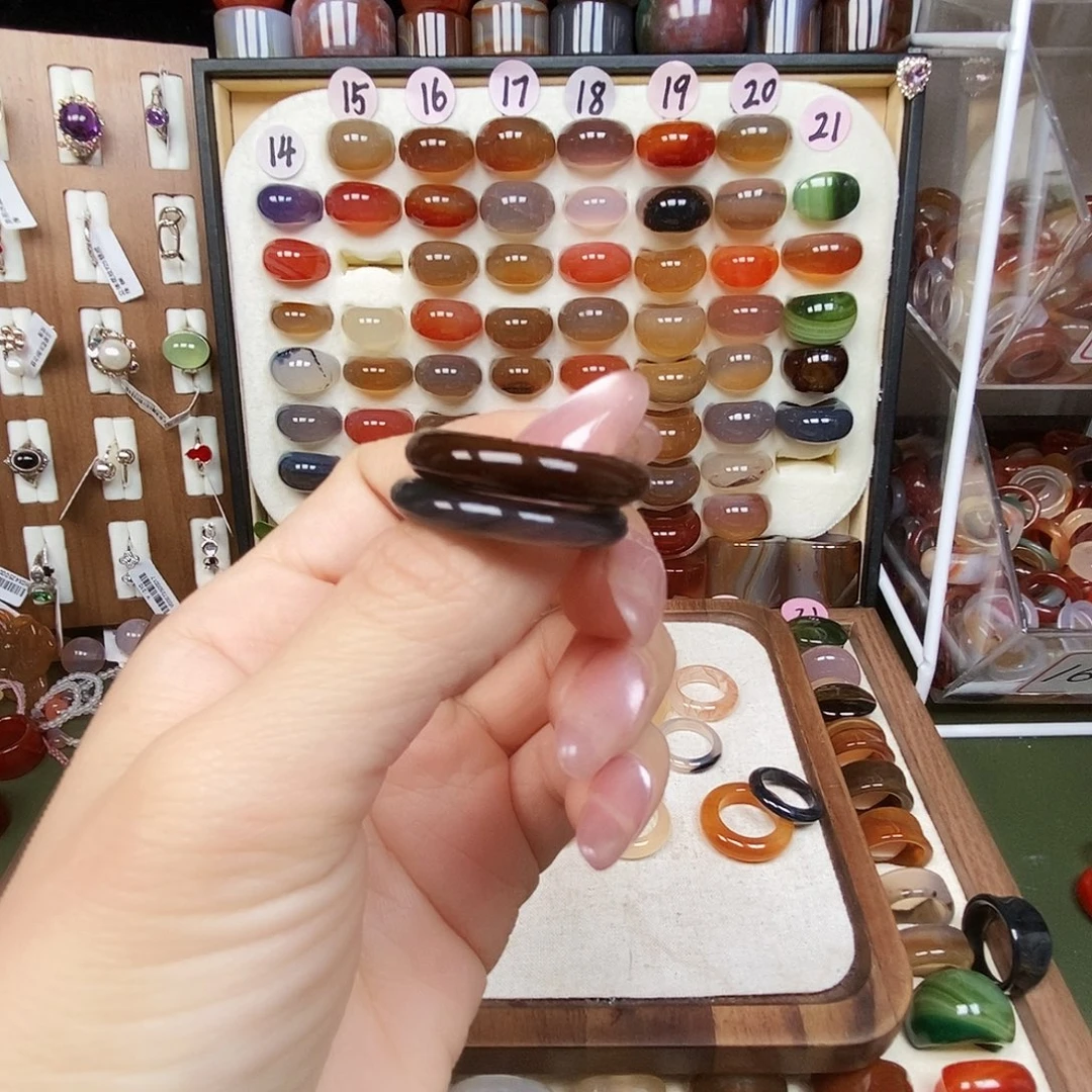 ℋ***࿐玛瑙/玉髓未镶嵌戒指