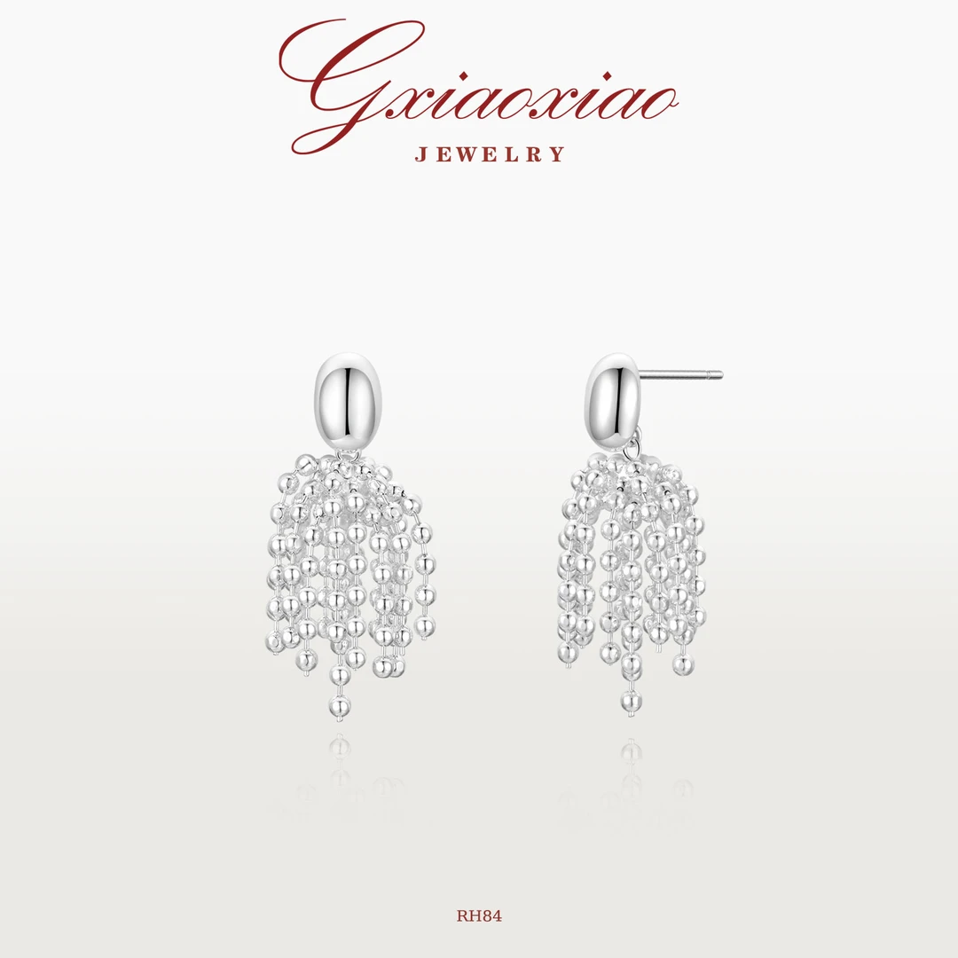 G XIAOXIAO 镀K金 法式气质高级感通勤百搭烟花流苏耳环 RH84