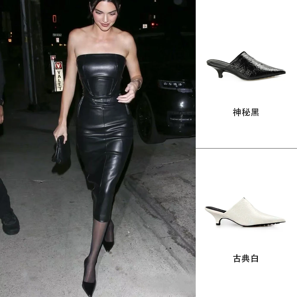 MY WANTS25春夏新款法式尖头高跟穆勒拖经典舒适气质MW2A1101-163