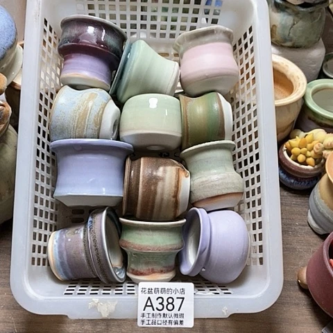 紫砂花盆387微瑕品口径3.5到4.5左右