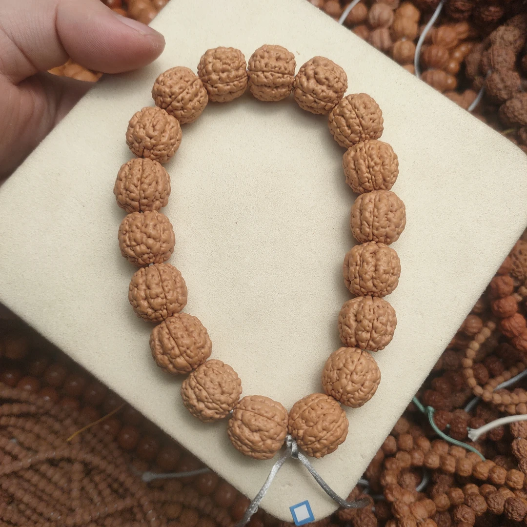 原桩碧根果老龙王15mm小金刚菩提手串老树籽碧根果手串精挑文