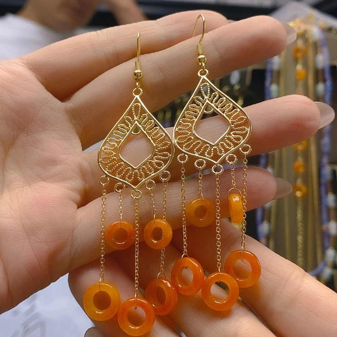 翡翠合金耳饰翡翠