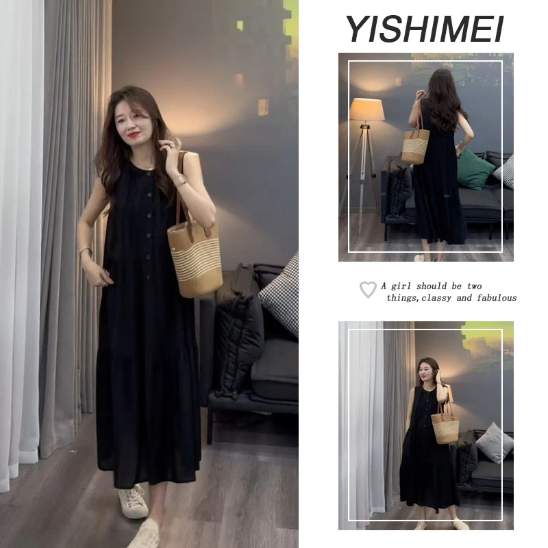 夏季时尚无袖连衣裙女2025新款小众设计感气质减龄连衣裙