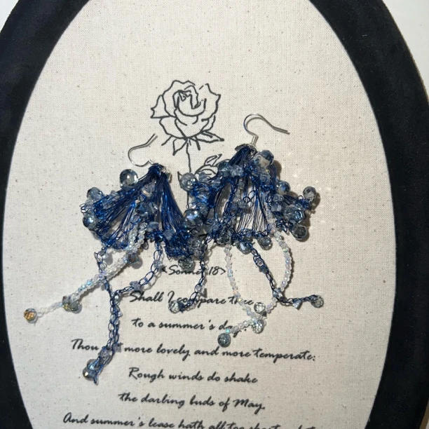 铜合金无非金属耳饰 西子家瓦尔登湖原创钩针高定系列流苏耳环