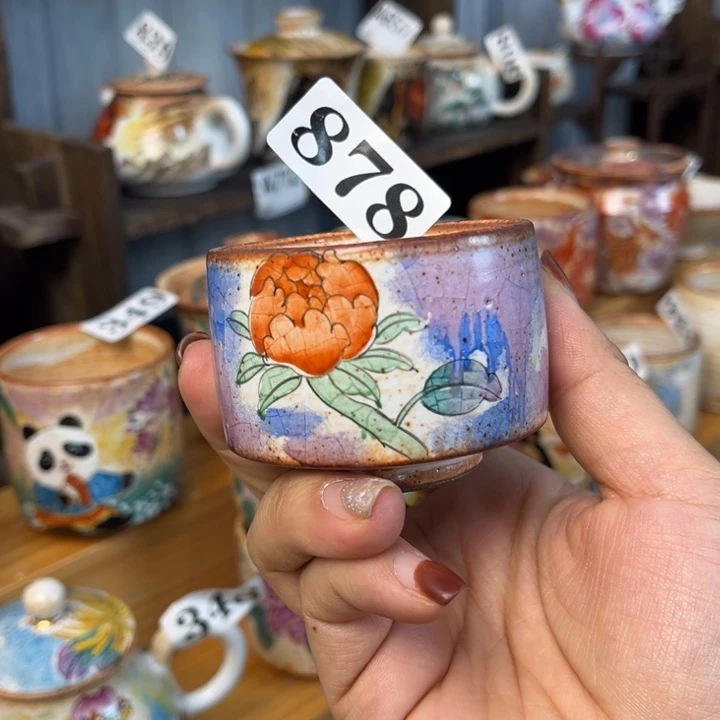 全手工柴烧志野手绘878