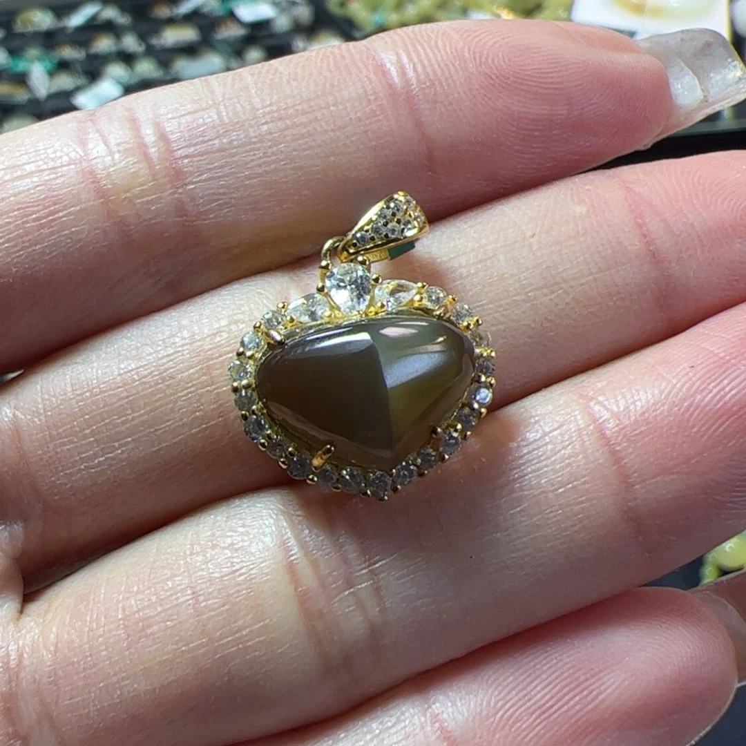 和田玉银S925镶嵌颈饰