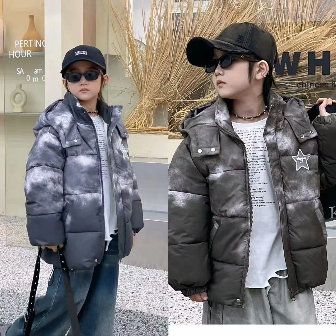 冬季扎染星星加棉加厚外套