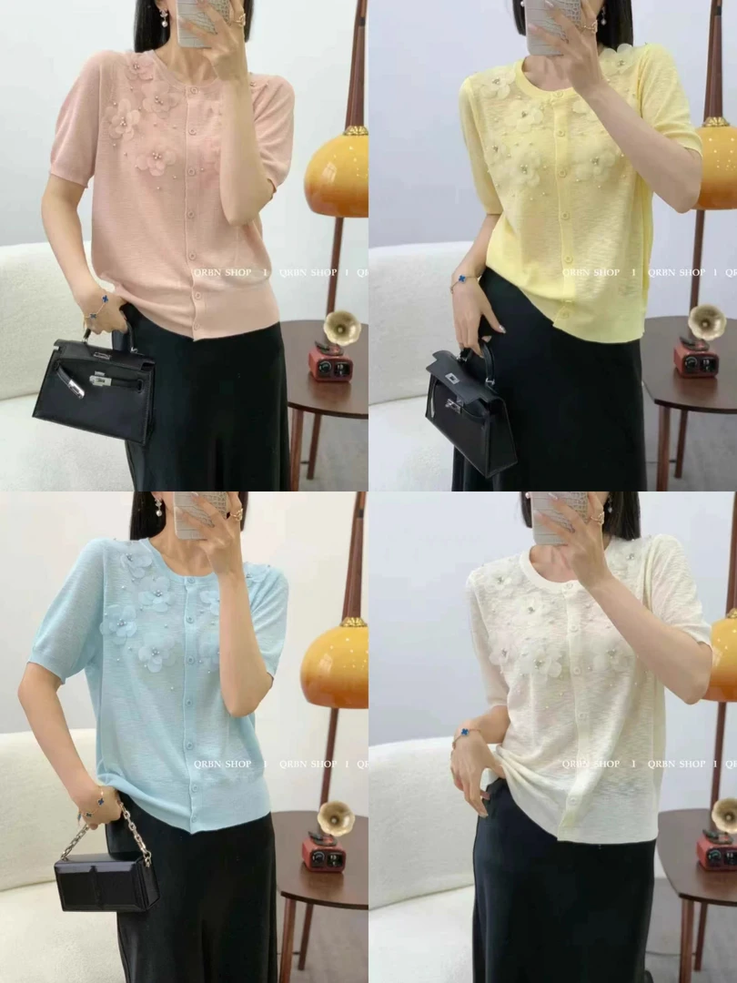 6539芭莎家花朵开衫上衣