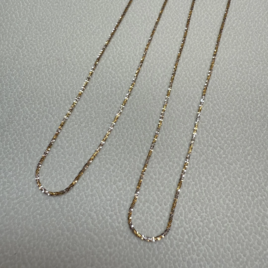 SP10024丨18K金钻光爆闪链 50cm 可调节 多样性/发一