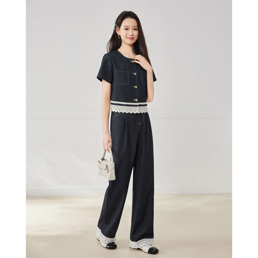 IEF/爱依服2025夏季新款流行显瘦显高度假风日常通勤上下套裤