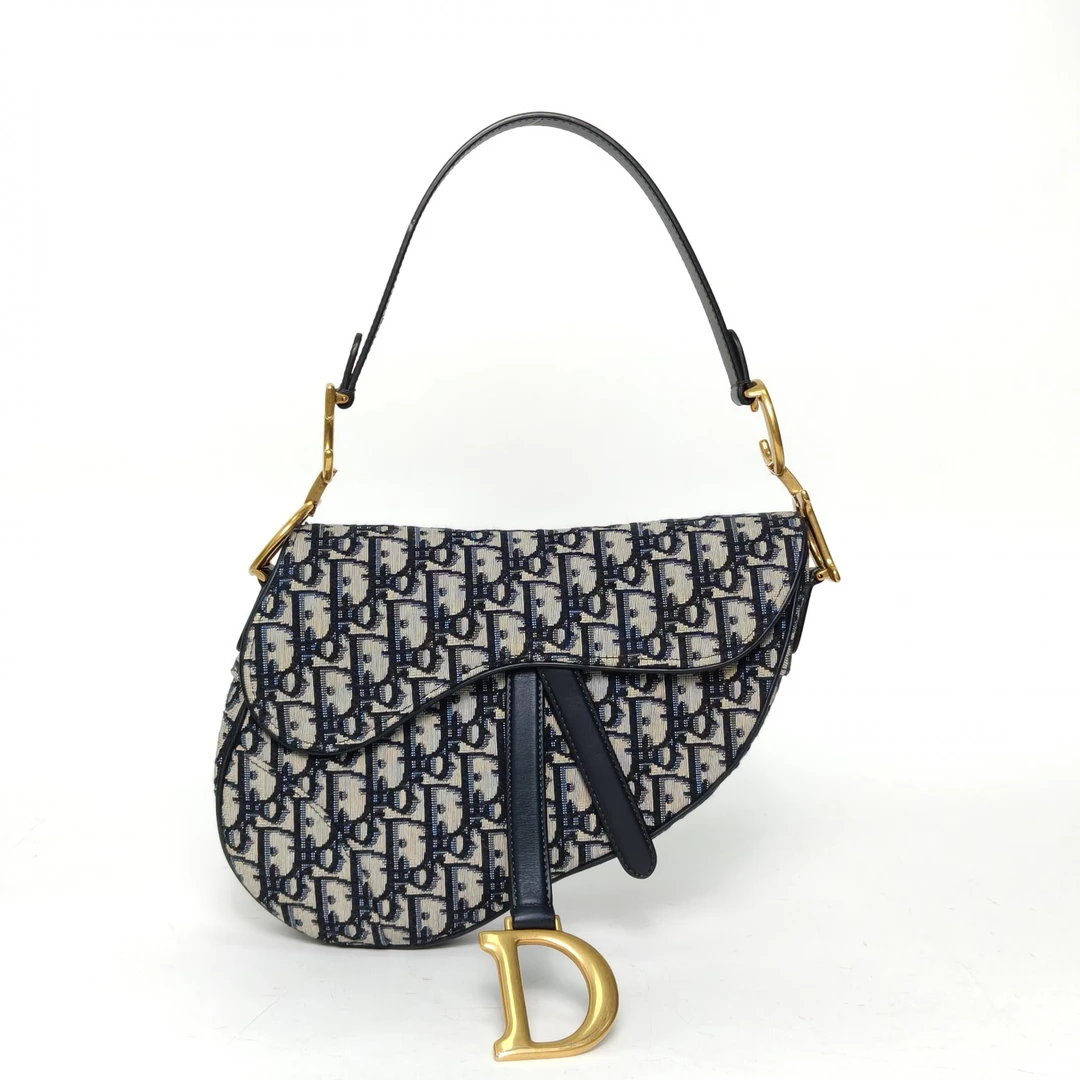 99新 DIOR/迪奥 【娇】SADDLE 马鞍 中号 25.5 无肩带 墨蓝色
