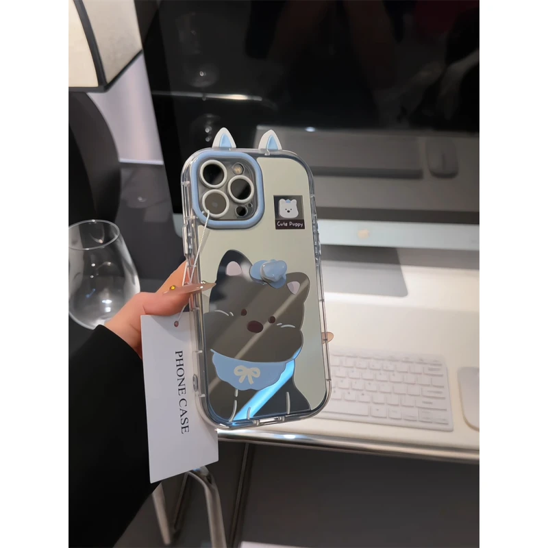 镂空西高地适用苹果17pro手机壳16promax镜面华为p80奶油oppo小米