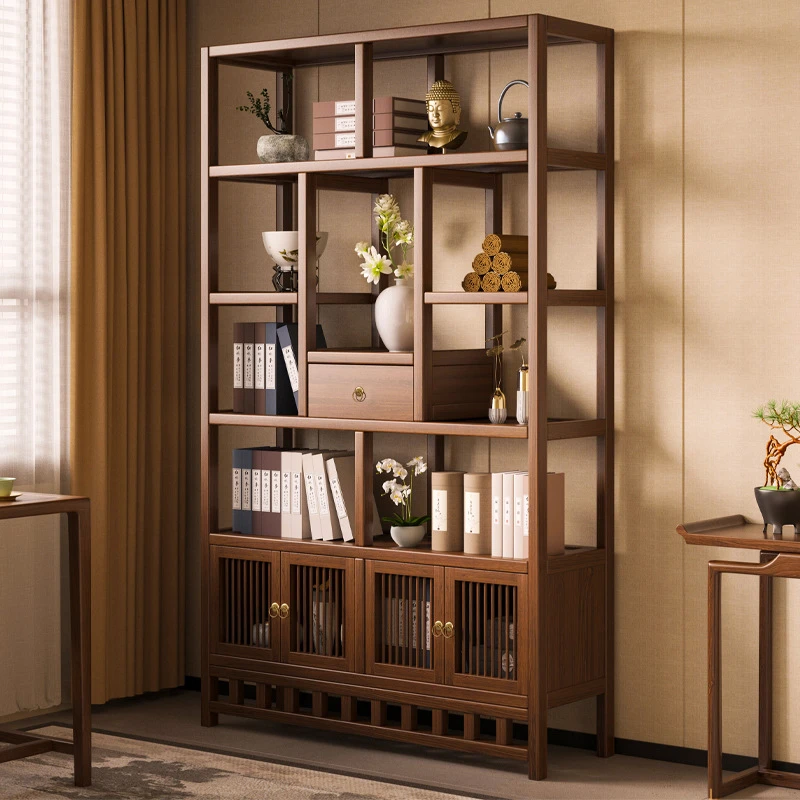 新中式博古架茶室茶叶架非实木茶具客厅茶柜收纳置物架多层展示架