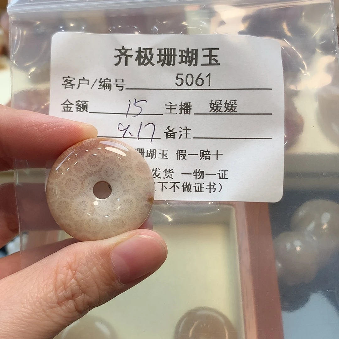 颈饰未镶嵌硅化珊瑚（珊瑚玉）萱