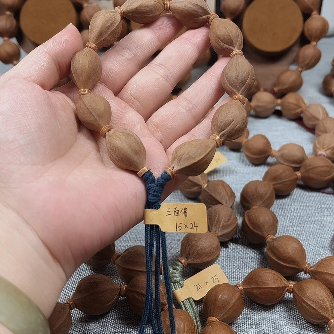 2***4手串橄榄核梅林铁核15.24三面佛橄榄核