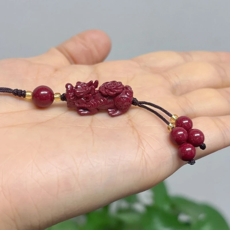 含辰砂工艺品紫金砂朱砂貔貅吊坠本命年招财护身旬阳辰砂挂件饰品